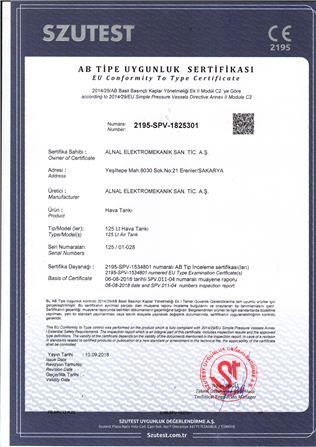 AB Tipe Uygunluk Sertifikası — Page 2/3